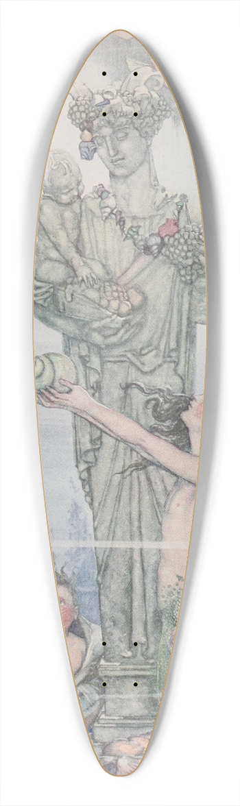 William Heath Robinson - She put the statue in her garden 39.3 inch art pintail longboard deck