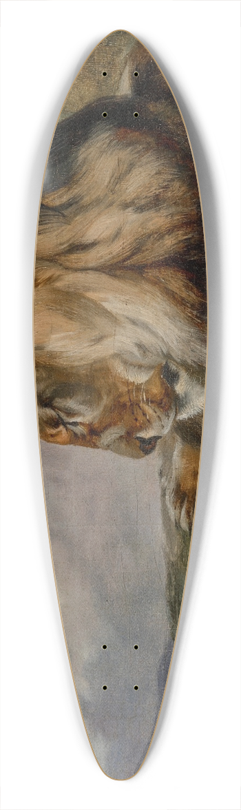 William Huggins - Dozing Lion 39.3 inch art pintail longboard deck