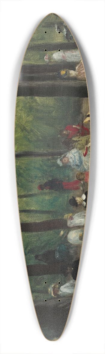 William James Glackens - Luxembourg Gardens 39.3 inch art pintail longboard deck