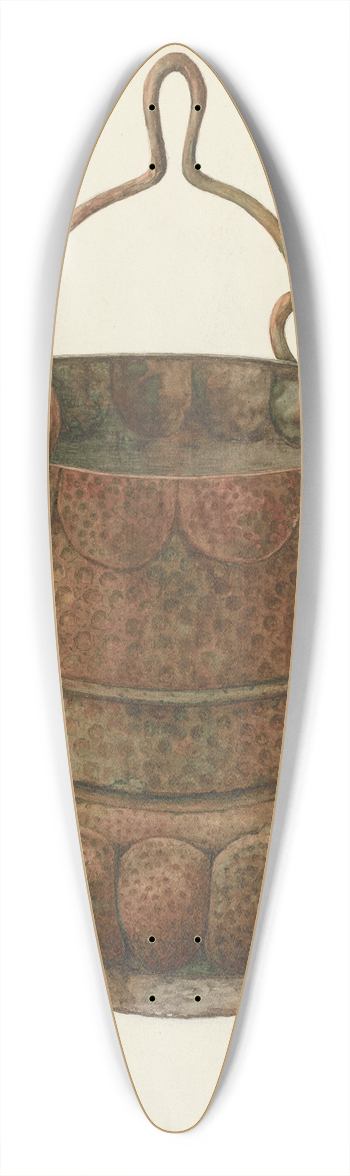 William Kieckhofel - Hammered-Copper Bucket 39.3 inch art pintail longboard deck