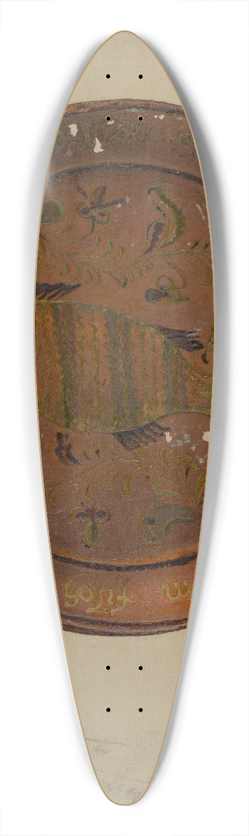 William L. Antrim - Pa. German Dish 39.3 inch art pintail longboard deck