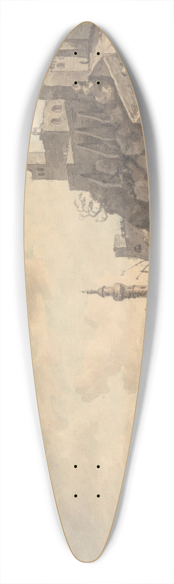 William Marlow - View of Leghorn 39.3 inch art pintail longboard deck