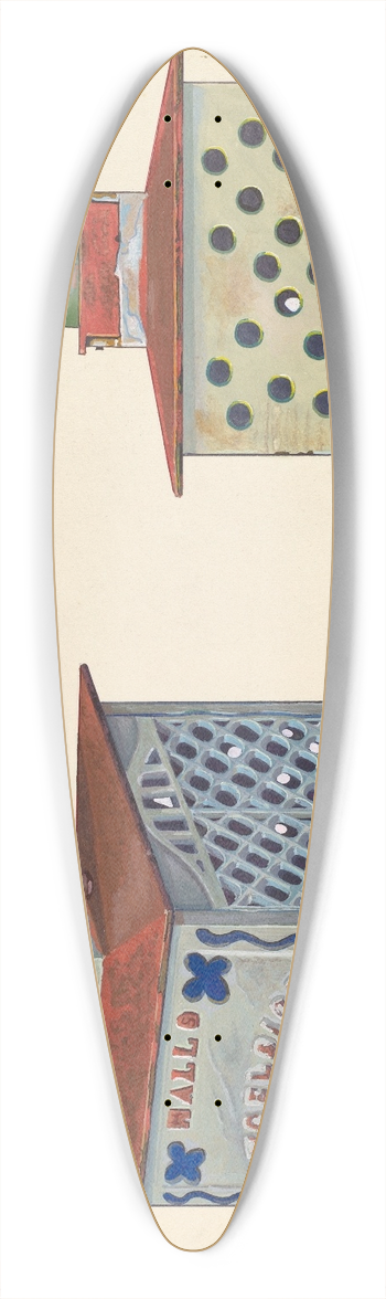 William O. Fletcher - Walls Excelsior Bank (mechanical) 39.3 inch art pintail longboard deck
