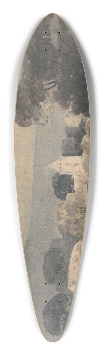 William Pearson - Landscape with a Church among Trees 39.3 inch art pintail longboard deck