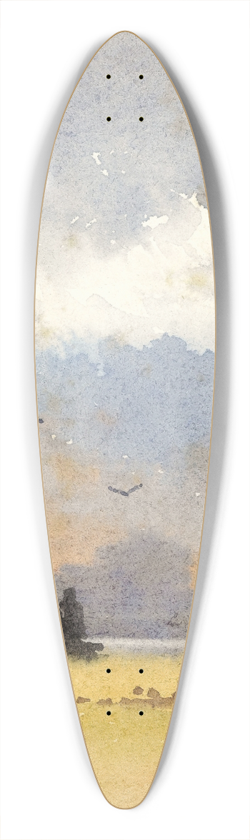 William Percy French - Landscape 39.3 inch art pintail longboard deck