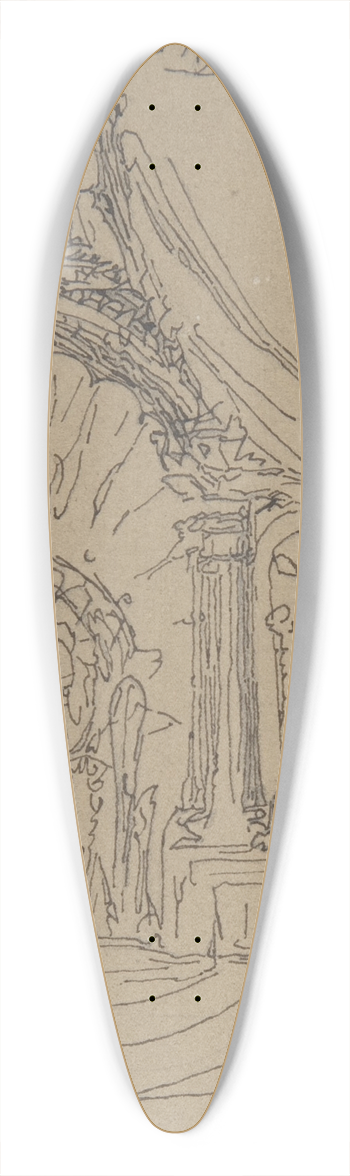 William Pitts - Design for a Throne 39.3 inch art pintail longboard deck