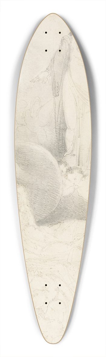 William Pitts - Scene with Classical Figures 39.3 inch art pintail longboard deck