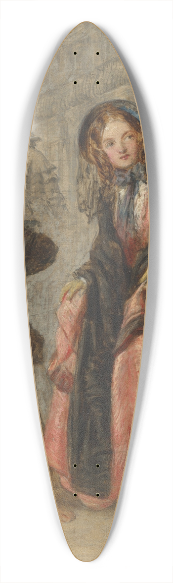 William Powell Frith - The crossing sweeper 39.3 inch art pintail longboard deck