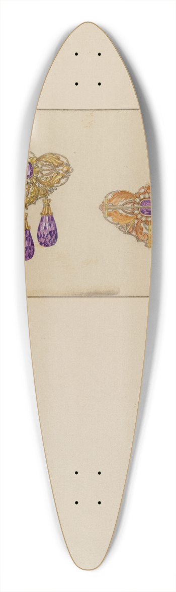 William P. Shearwood - Brooch 39.3 inch art pintail longboard deck