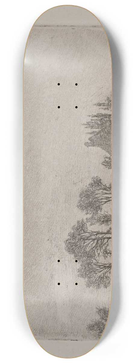 Hans Anton Thiele - Landskab med trer ved et vand 8.25 inch art skate deck