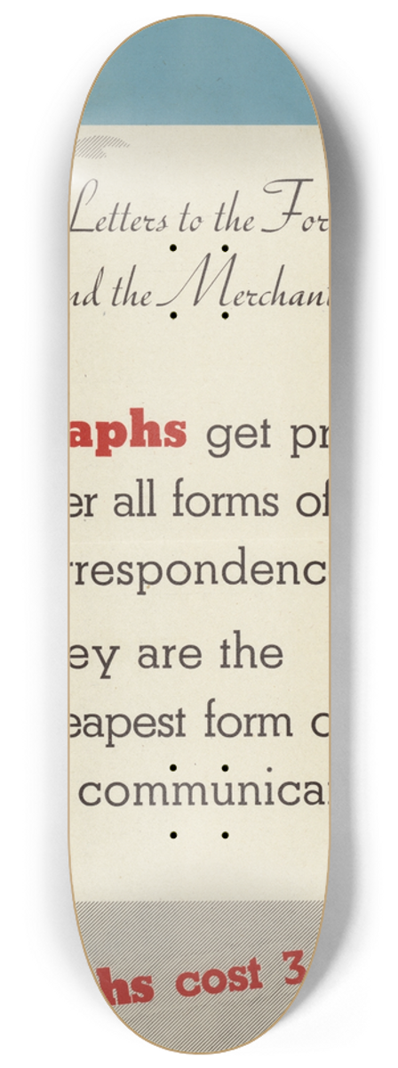 Hans Arnold Rothholz - Letters to the Forces and the Merchant Navy 8.25 inch art skate deck