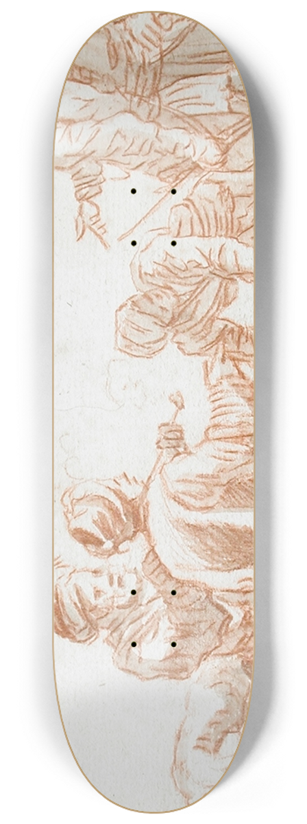 Alexis-Joseph Prignon - Group of Turkish Men 8.25 inch art skate deck