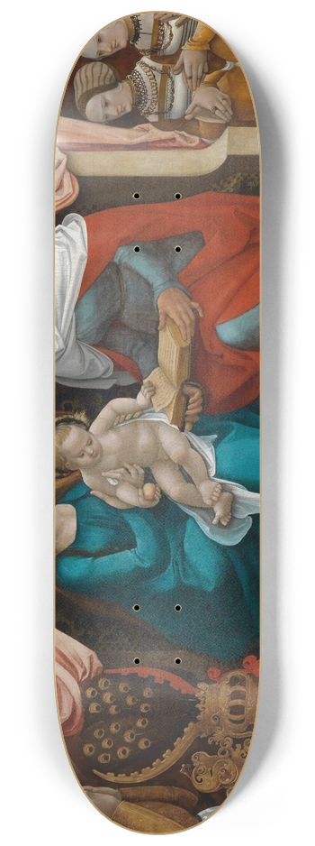 Hans Baldung - Markgraf Christoph I. von Baden mit seiner Familie in Anbetung vor der Heiligen Anna Selbdritt 8.25 inch art skate deck