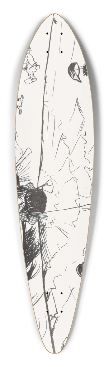 William Steinigans - Flippy riffles 39.3 inch art pintail longboard deck