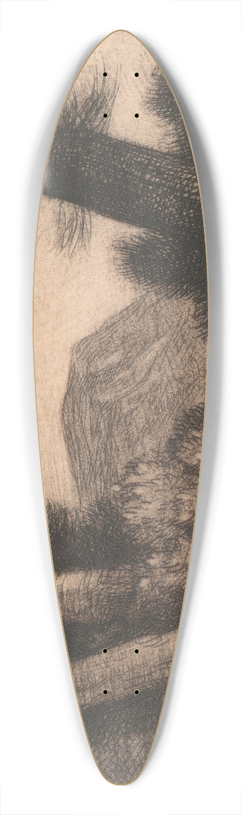 William Strang - Distant HIlls 39.3 inch art pintail longboard deck