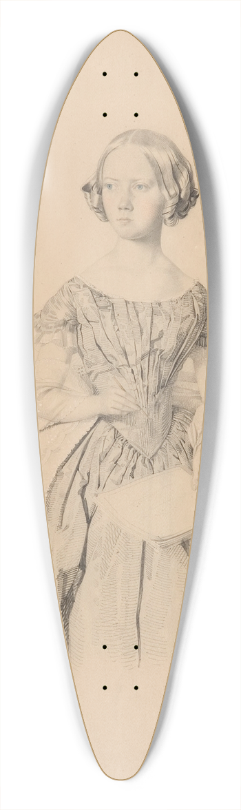 William Strutt - Young woman holding a book 39.3 inch art pintail longboard deck