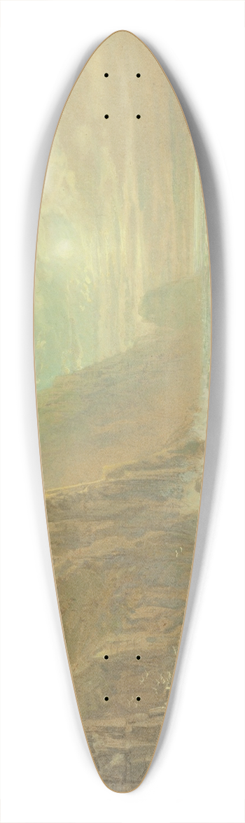 William Trost Richards - Near Lands End, Cornwall 39.3 inch art pintail longboard deck