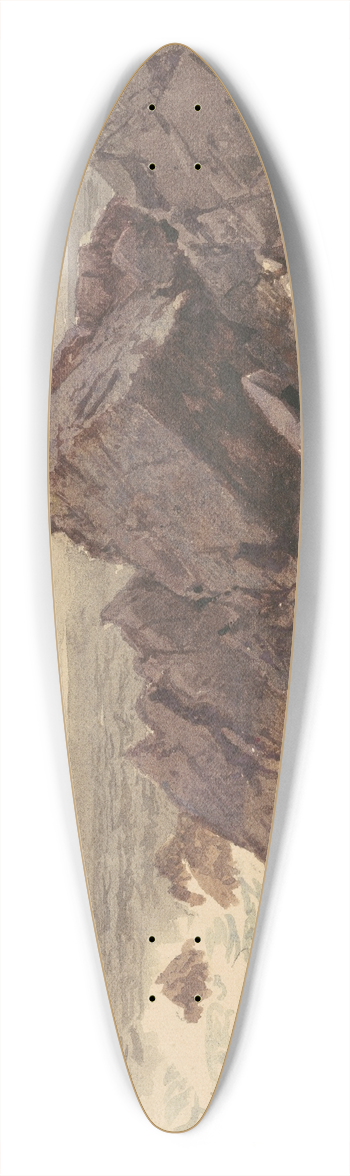 William Trost Richards - Seascape with Rocks 39.3 inch art pintail longboard deck
