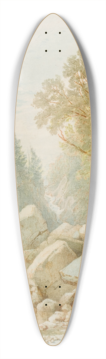 William Trost Richards - Split Rock, Adirondacks 39.3 inch art pintail longboard deck