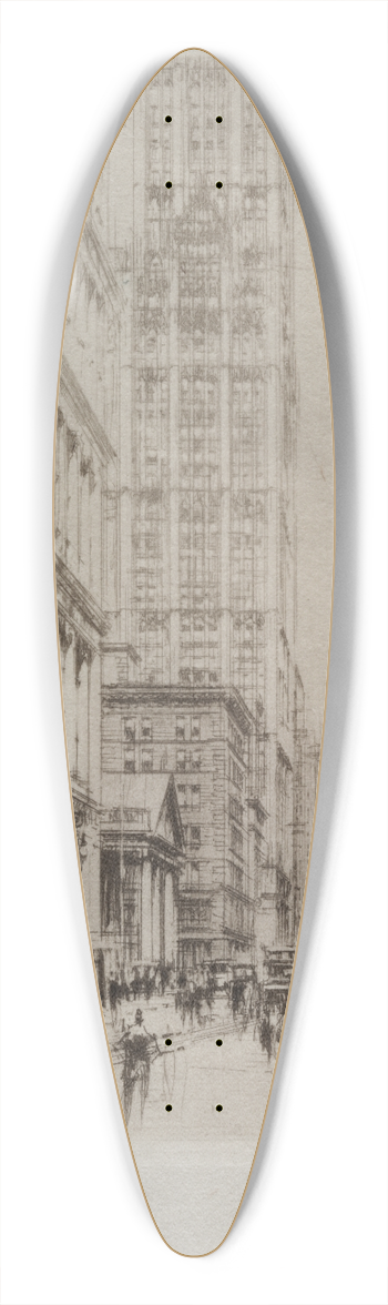 William Walcot - Lower Broadway 39.3 inch art pintail longboard deck