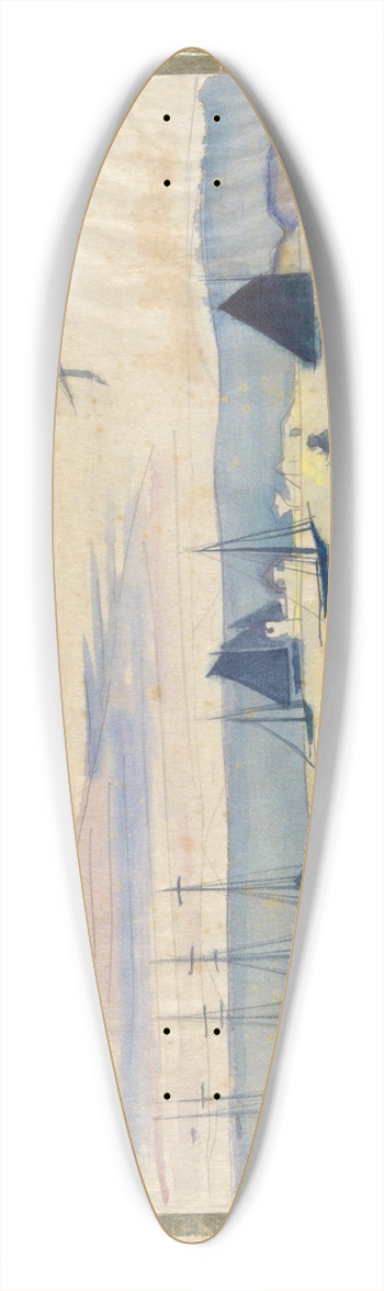 William Zorach - HarborScene 39.3 inch art pintail longboard deck