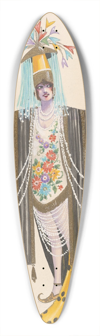 Will R. Barnes - 157-Oriental Review 39.3 inch art pintail longboard deck