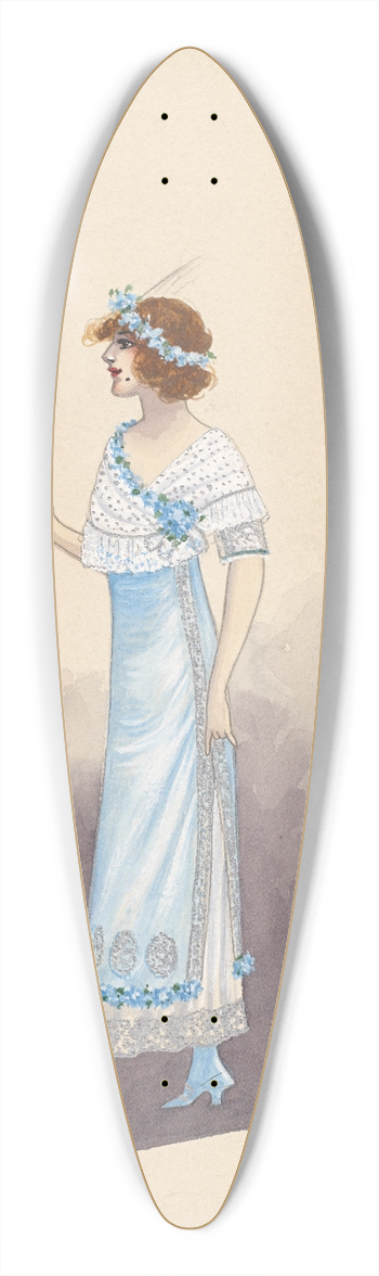 Will R. Barnes - 17-Miss Lena-Act I 39.3 inch art pintail longboard deck
