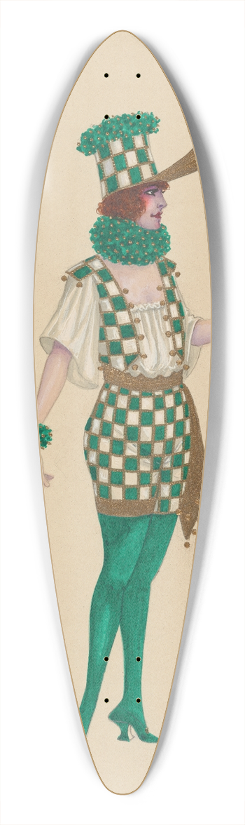 Will R. Barnes - 1-Green-Boys 39.3 inch art pintail longboard deck