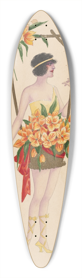 Will R. Barnes - 24-Tulips 39.3 inch art pintail longboard deck