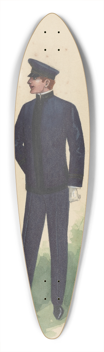 Will R. Barnes - 8 Navy Men-Act II 39.3 inch art pintail longboard deck