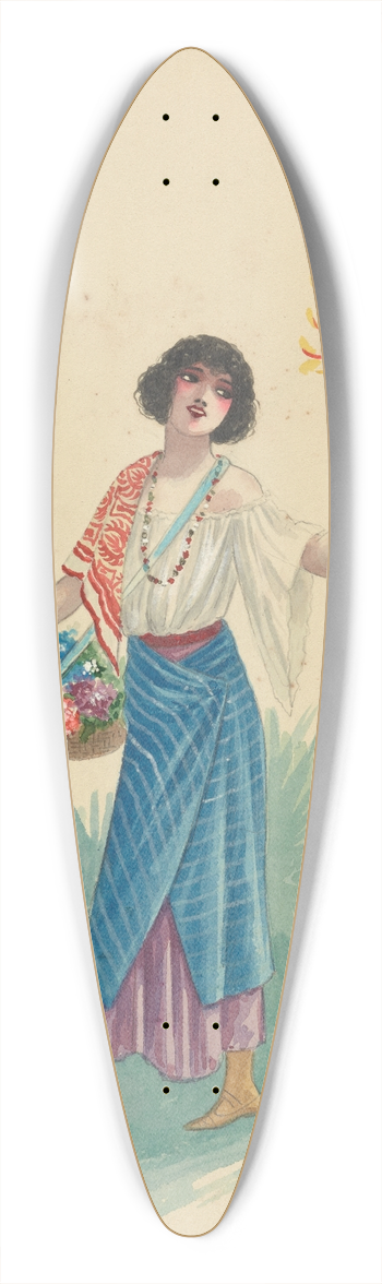 Will R. Barnes - Act I-8 Flower Girls 39.3 inch art pintail longboard deck