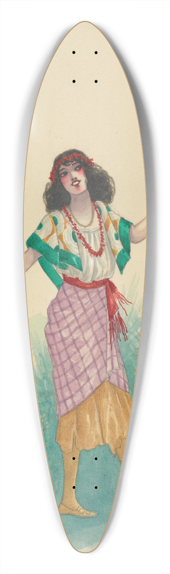 Will R. Barnes - Act I-8 Moro Girls 39.3 inch art pintail longboard deck