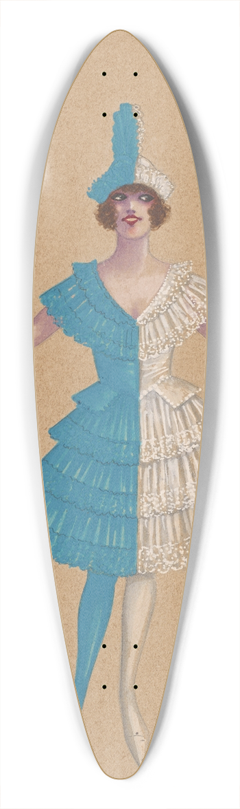 Will R. Barnes - Blue Girls 39.3 inch art pintail longboard deck