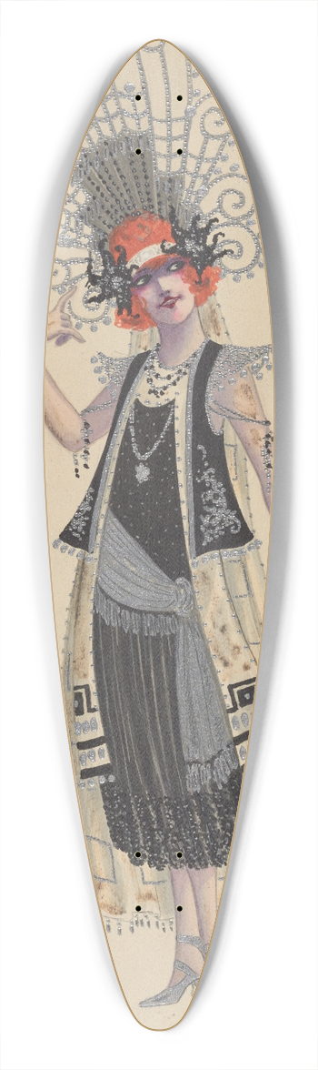 Will R. Barnes - Court Lady 39.3 inch art pintail longboard deck