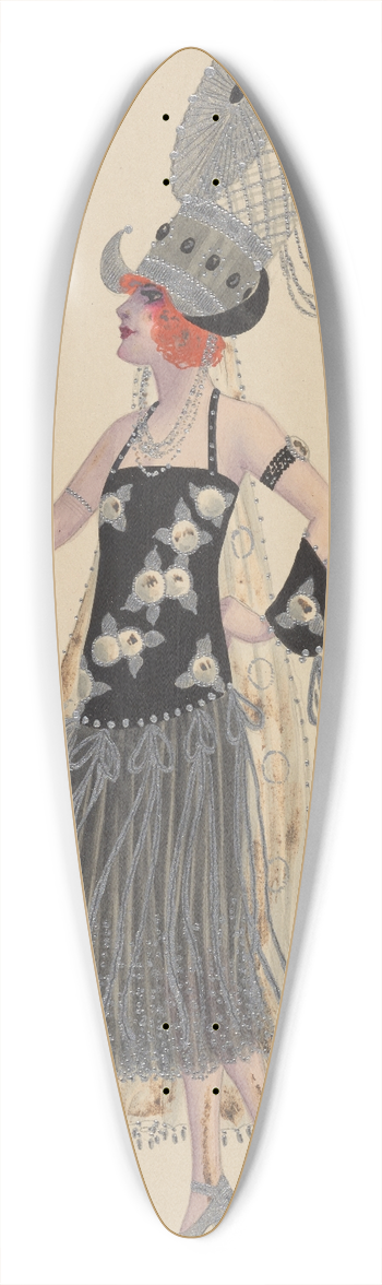 Will R. Barnes - Court Lady 39.3 inch art pintail longboard deck