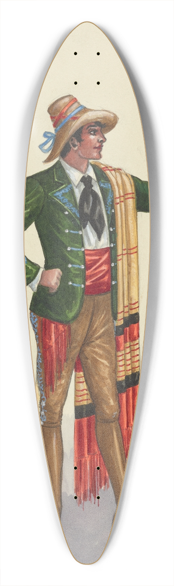Will R. Barnes - EE-Corsican Johnnies-Act II 39.3 inch art pintail longboard deck