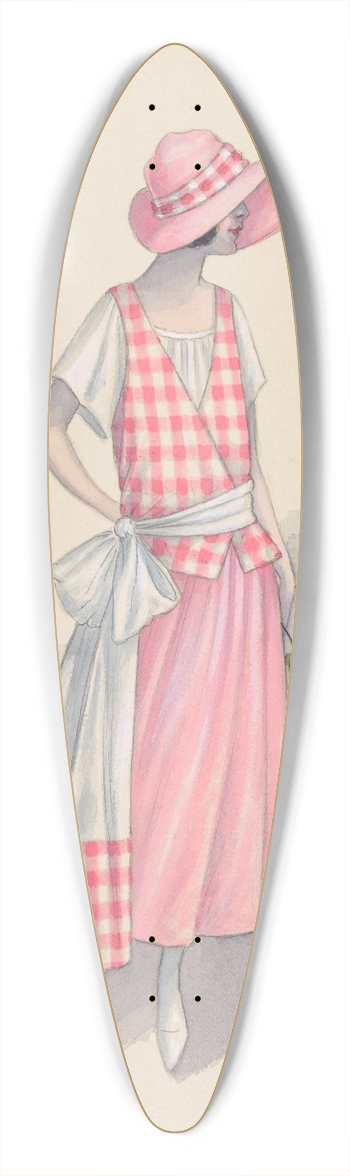 Will R. Barnes - Gingham girl, 3 39.3 inch art pintail longboard deck