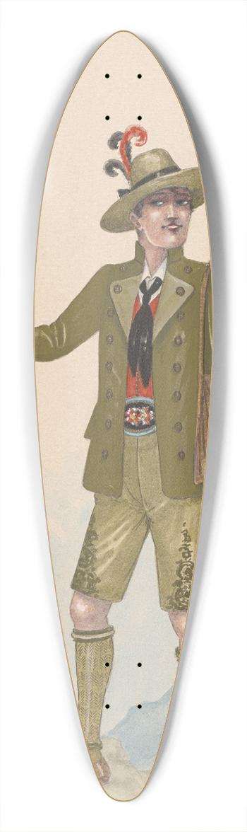 Will R. Barnes - Swiss Man 39.3 inch art pintail longboard deck