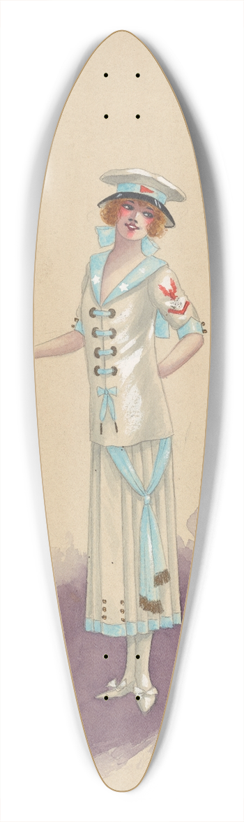 Will R. Barnes - Yachting Girls 39.3 inch art pintail longboard deck