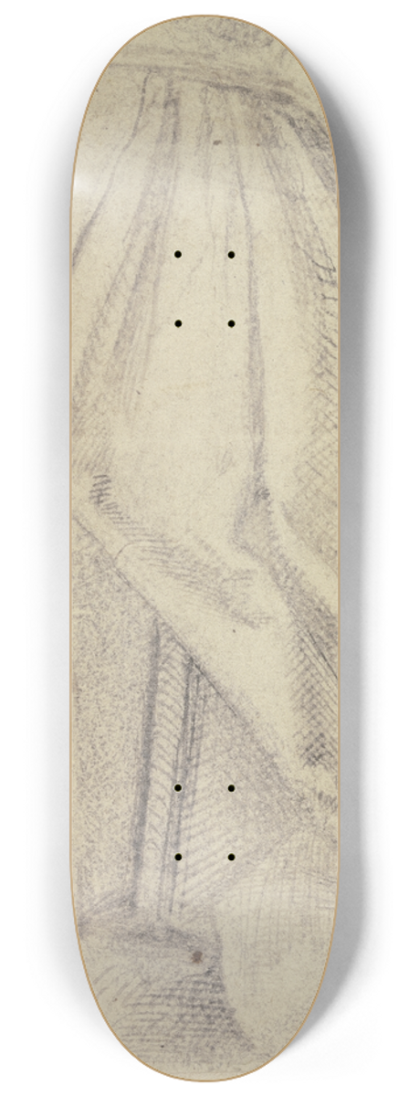 Hans Brosamer - Rock einer Frau, die auf einem Schemel sitzt 8.25 inch art skate deck