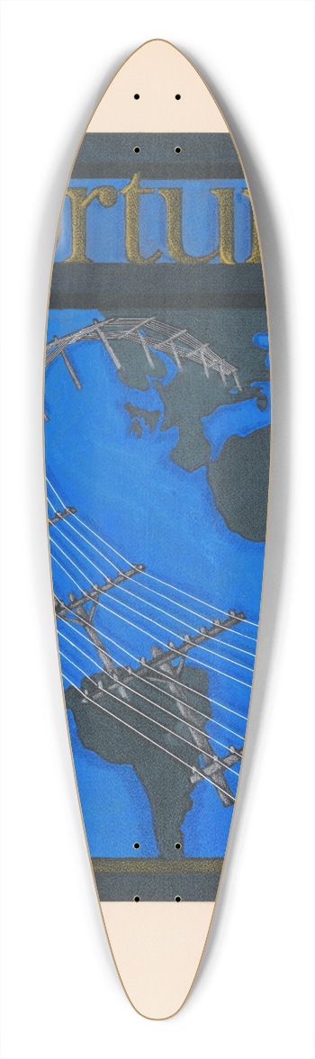 Winold Reiss - Graphic designs for Fortune magazine.] [Study for cover with telephone lines spanning the globe 39.3 inch art pintail longboard deck