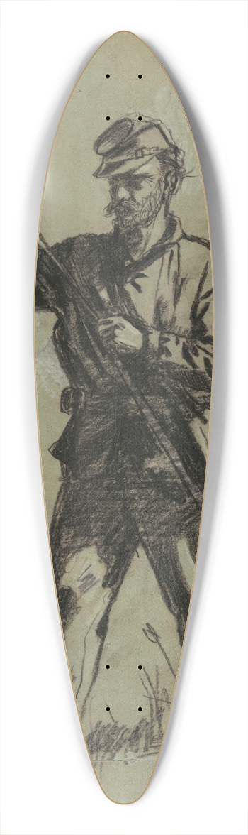 Winslow Homer - Cavalry Soldier Loading a Rifle 39.3 inch art pintail longboard deck