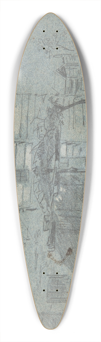 Winslow Homer - Clapboard Shack 39.3 inch art pintail longboard deck
