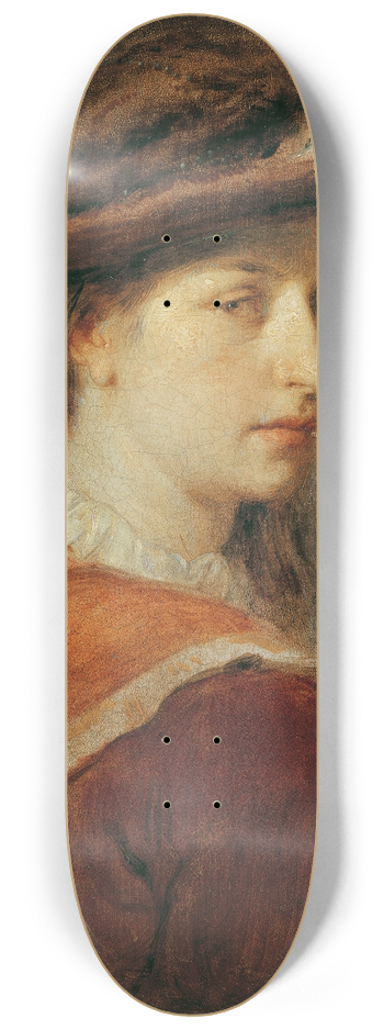 Hans Canon - Dame Mit Federhut 8.25 inch art skate deck