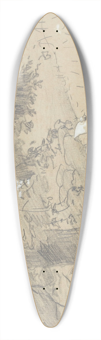 Winslow Homer - Shepherdess Resting Under a Tree 39.3 inch art pintail longboard deck