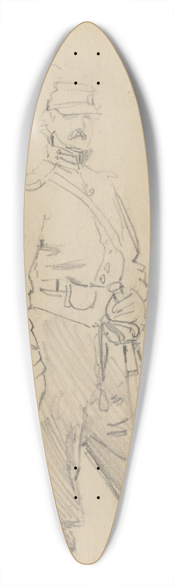 Winslow Homer - Standing Officer 39.3 inch art pintail longboard deck