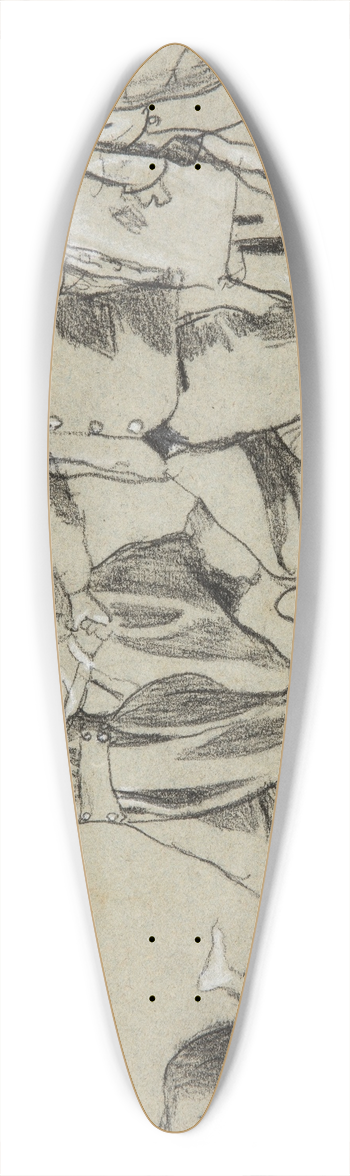 Winslow Homer - Study for Snap the Whip 39.3 inch art pintail longboard deck