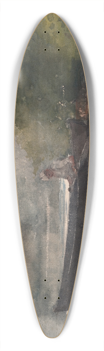 Winslow Homer - The End of the Day, Adirondacks 39.3 inch art pintail longboard deck