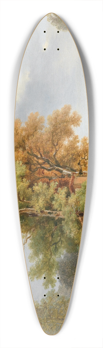 Wolfgang Adam Tpffer - Wscherinnen vor weiter Landschaft 39.3 inch art pintail longboard deck