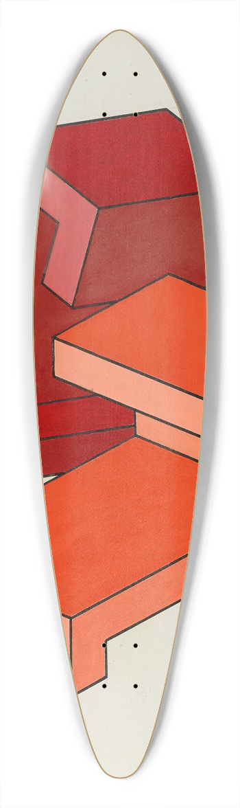 Yakov Chernikhov - Geometric composition 39.3 inch art pintail longboard deck